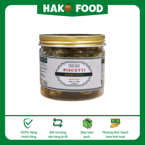 Bánh Biscotti Mixed nuts vị Matcha